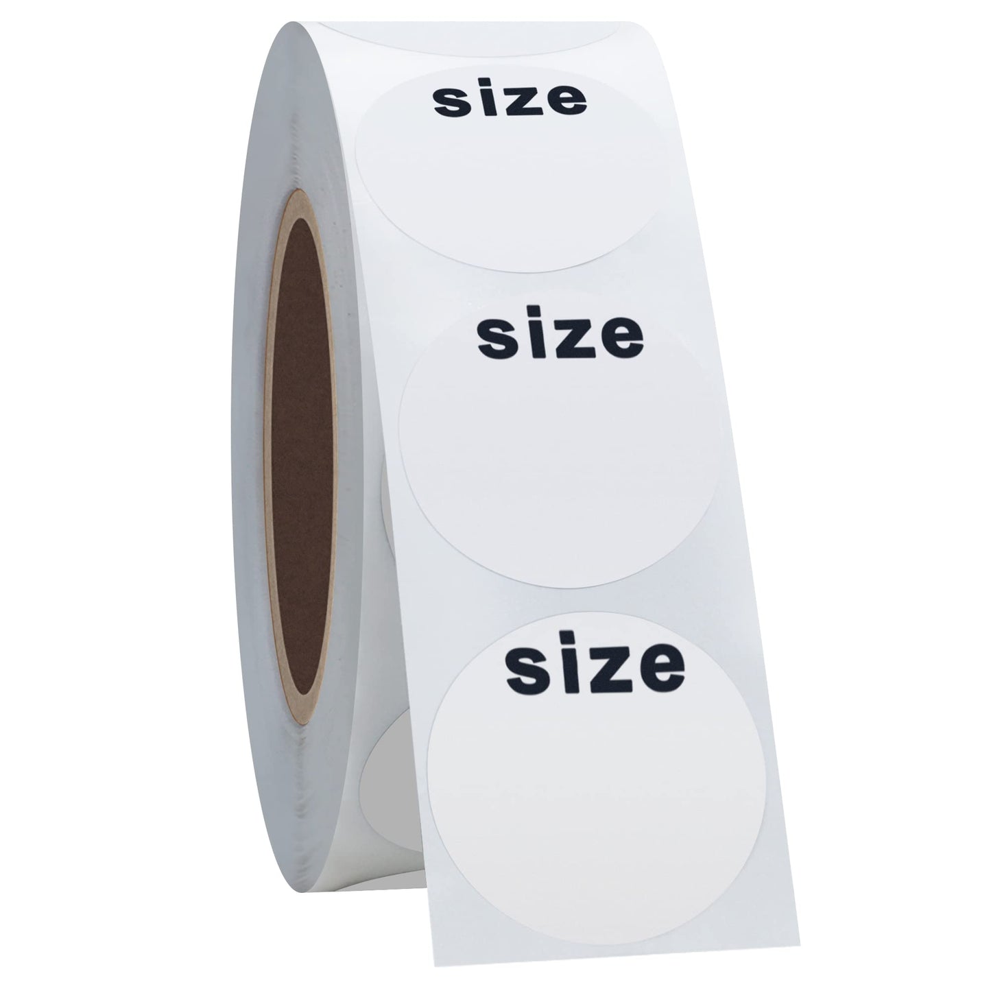 Hybsk White Blank Clothing Size Stickers 1 Inch Round Adhesive Labels for Apparel Retail Total 500 Per Roll