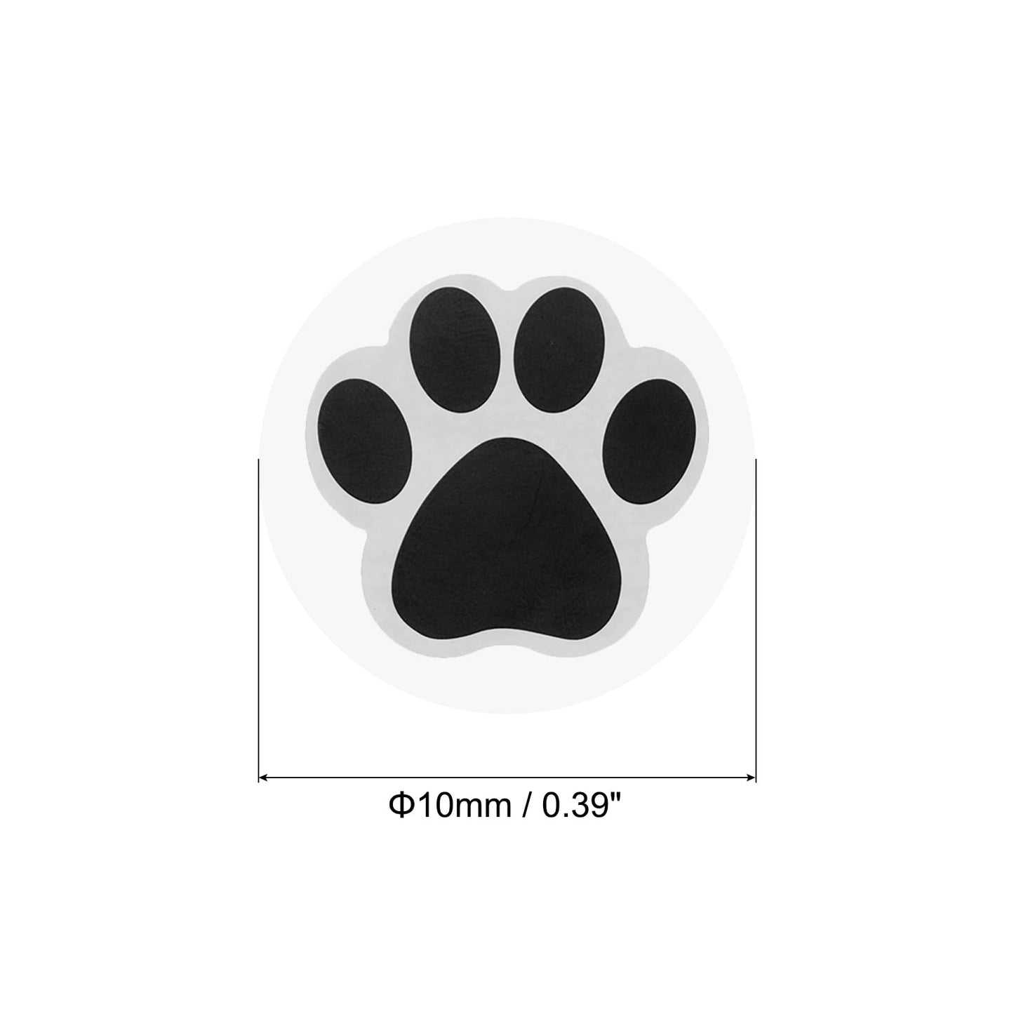 MECCANIXITY Adhesive Label Stickers Black 3000Pcs Paw Prints Stickers 0.39 inch Dog Bear Paw Label for Teacher Fit Crafts Party