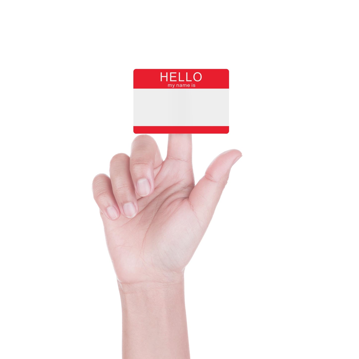 Hybsk Hello My Name Is Red Name Tag Identification Stickers 3-1/2” x 2-3/8” Total 200 Labels Per Roll (Red)