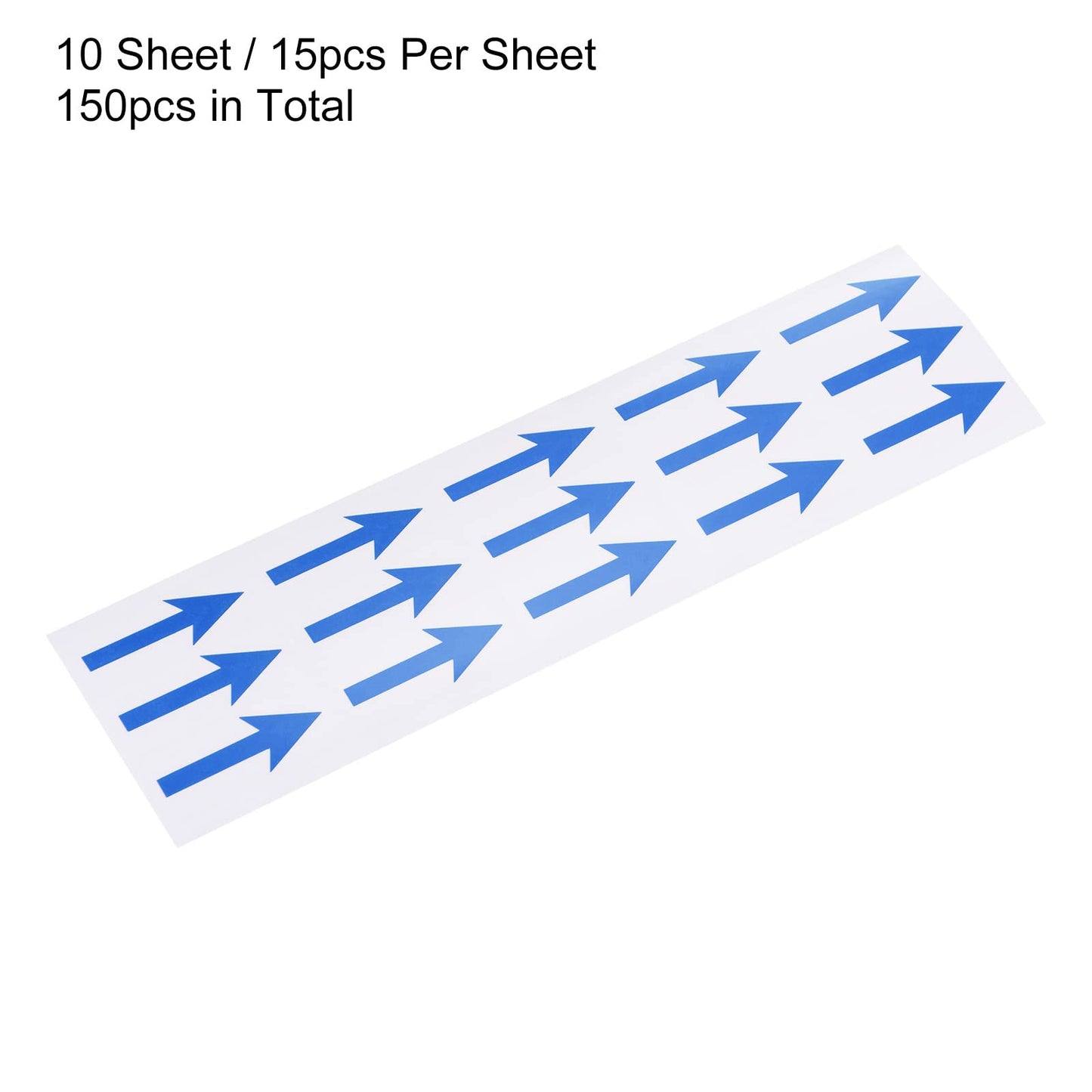 PATIKIL Small Arrow Stickers 2x0.8", 10 Sheet PET Self Adhesive Inspection Indicator Label for Industrial Work, Blue