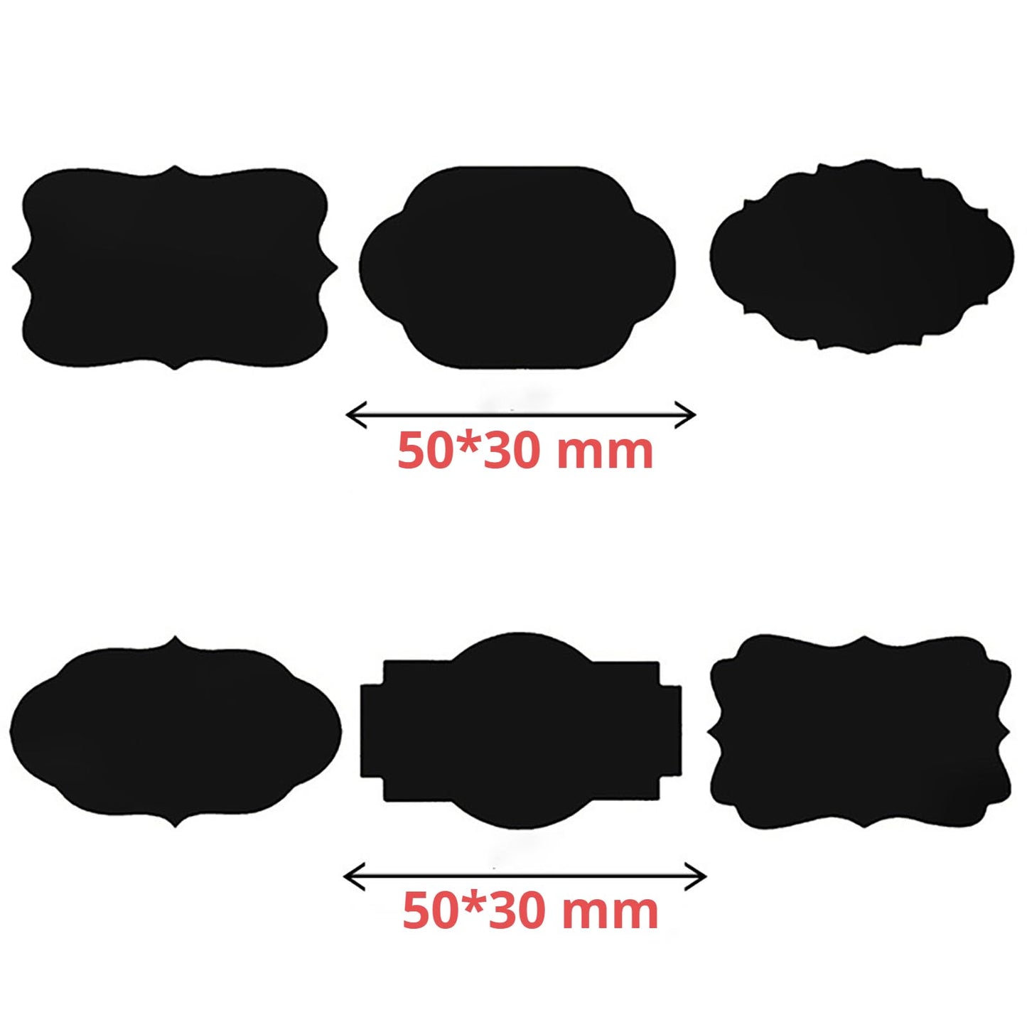 Assorted Black Chalkboard Labels, 60x40mm, for Storage Bins, Containers, and Pantry Organization (Chalkboard Labels 600Pcs 3X5cm Black) Chalkboard Labels 600Pcs 3X5cm Black