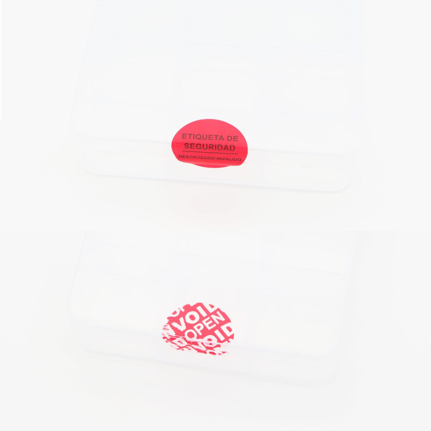 200Pcs Tamper Evident Security Labels Spanish Diameter 1 inch Rounds Red Complete Transfer Tamper Proof Stickers Safety Torn up Invalid Seals Tape (Red)