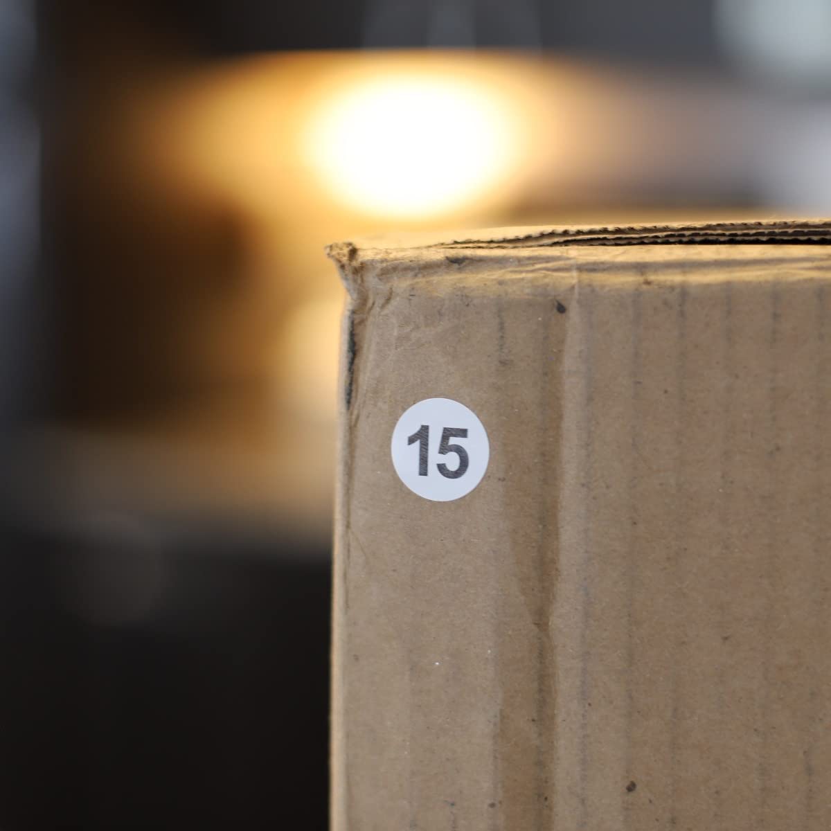 White with Black Number 15 Circle Dot Stickers, 3/4 Inch Round, 500 Labels on a Roll for Organization and Inventory - Semi-Gloss Finish - Made in The USA #15