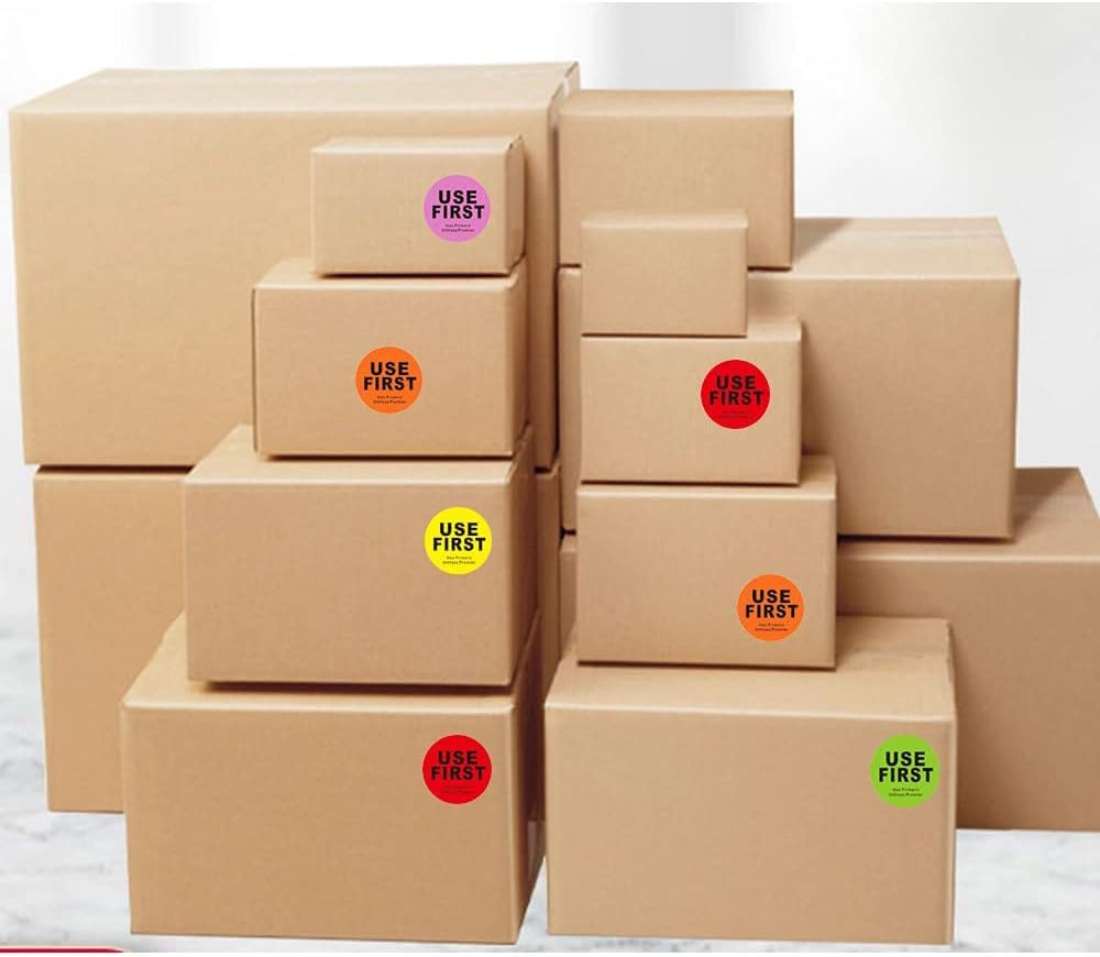 500PCS Use First Stickers Food Service, 1.5 Inch Small Circle Stickers Inventory Control Labels Restaurant Quality Food Labels Permanent Adhesive Dot Labels (Orange)