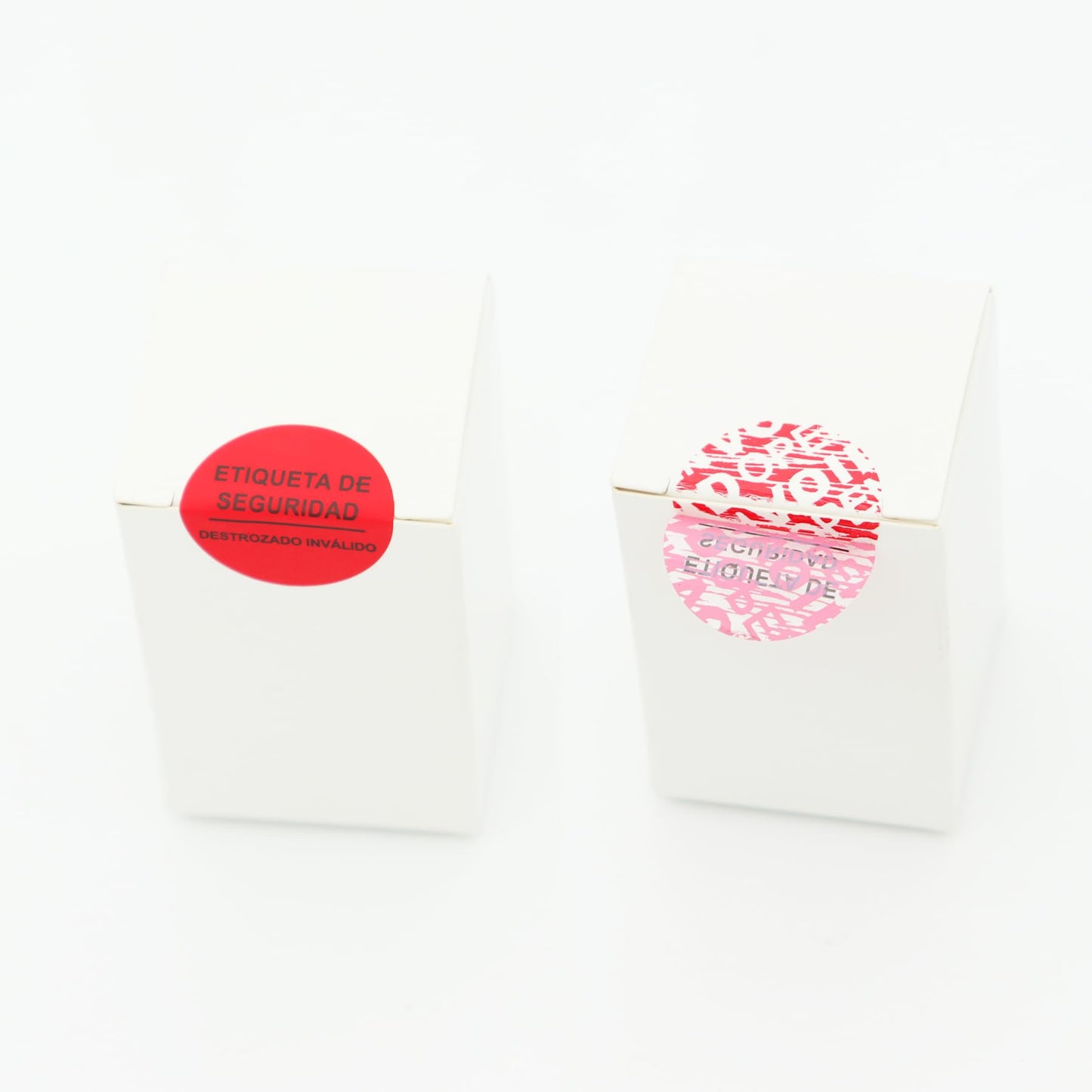 200Pcs Tamper Evident Security Labels Spanish Diameter 1 inch Rounds Red Complete Transfer Tamper Proof Stickers Safety Torn up Invalid Seals Tape (Red)
