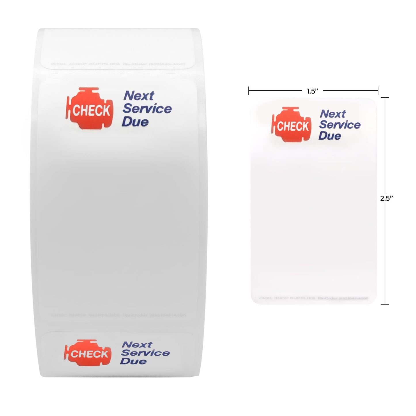 Mini Stock Logo Refill Roll, with Check Engine Image, Service Reminder Stickers, 500 Count