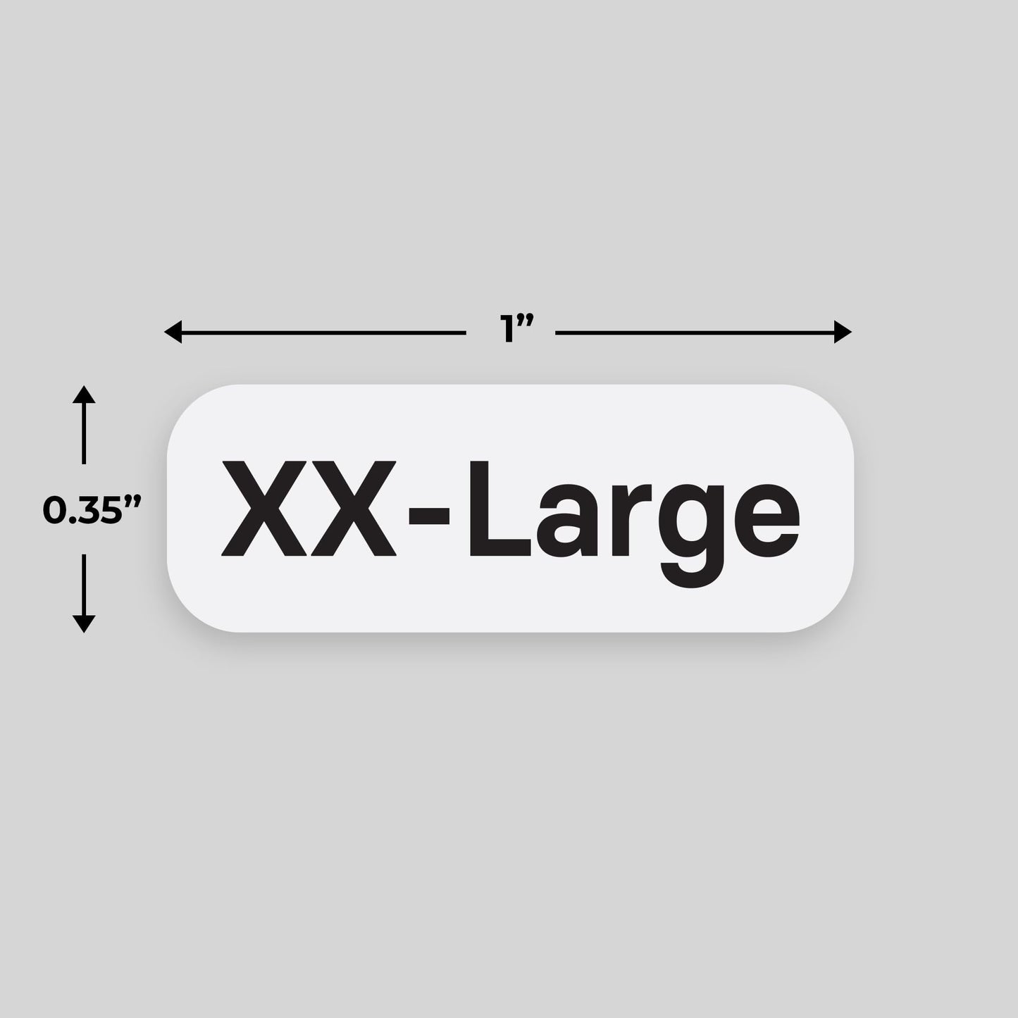 2500pcs XXL Clothing Size Labels, 1" x 0.35" Labels, XX-Large, 2500 Labels/Roll, Clear Clothing Size Sticker Labels for Shirts, Pants, Accessories, Retail Clothing
