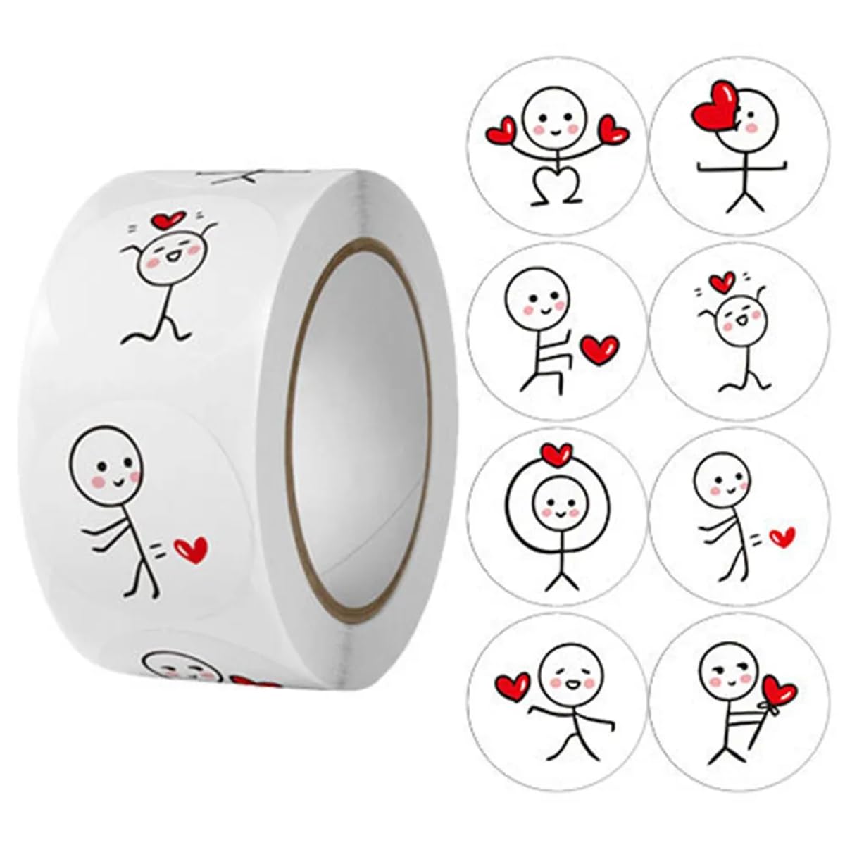 500PCS Valentines Day Stickers,1Inch Cartoon Love Envelope Labels Decals Gift Packaging Sealing Stickers Scrapbooking Adhesive Stickers for Wedding Party Gift Decorations,Award Charts