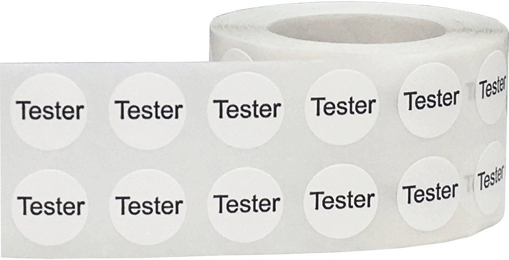 Round Tester Dot Adhesive Stickers, 1/2 Inch Round Labels, 1000 Stickers per Roll, White