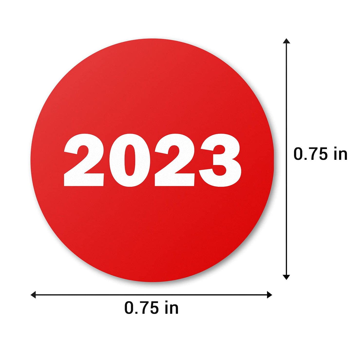 1 Pack of 300 Labels - 2023 Year Stickers, 0.75 inch Circle Dot, Color Coded Neon Red 2023 Year Labels/Class of 2023 Stickers/Book Keeping/Office Organization Inventory