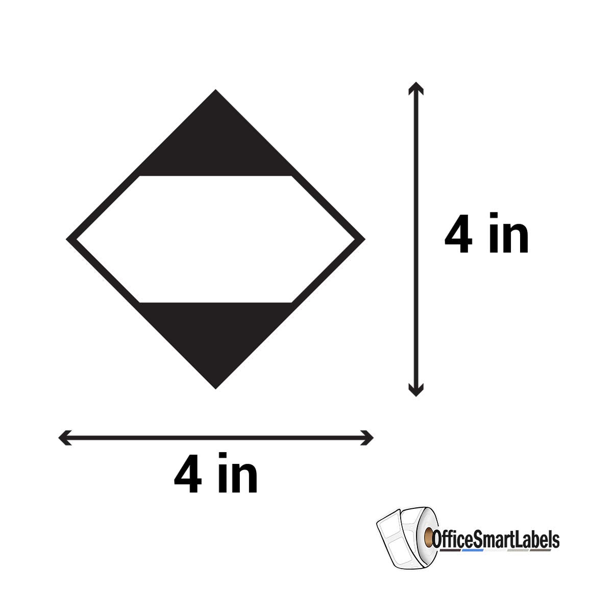 ORM-D Shipping Labels - 4" x 4" Diamond Limited Quantity of Dangerous Goods Labels for Transport Warehouse Handling - Diamond Shaped Labels Blank Limited Quantity Stickers - 1 Roll, Total 300 Labels Black
