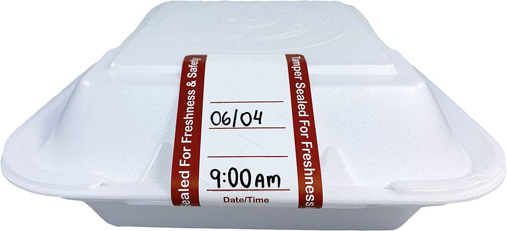 500 White Tamper Evident Food Seal Stickers with Date and Time, Labels for Food Containers, 2 x 4 Inches, Writable Tamper Proof Stickers, Tamper Evident Tape - Ideal for Secure Food Delivery 500