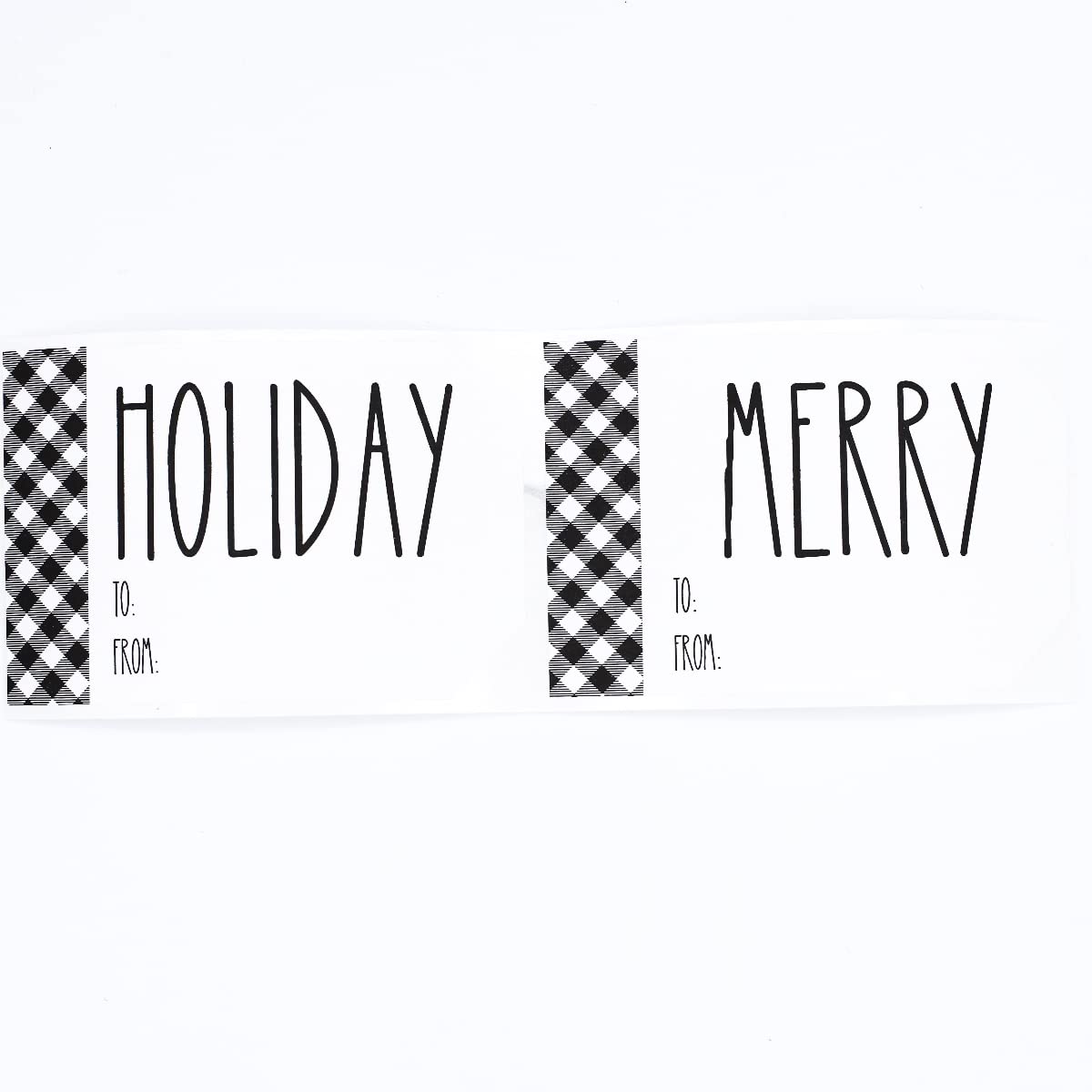 White Farmhouse Style Christmas Holiday Gift Tag Stickers 2 x 3 Inch 25 Total Labels