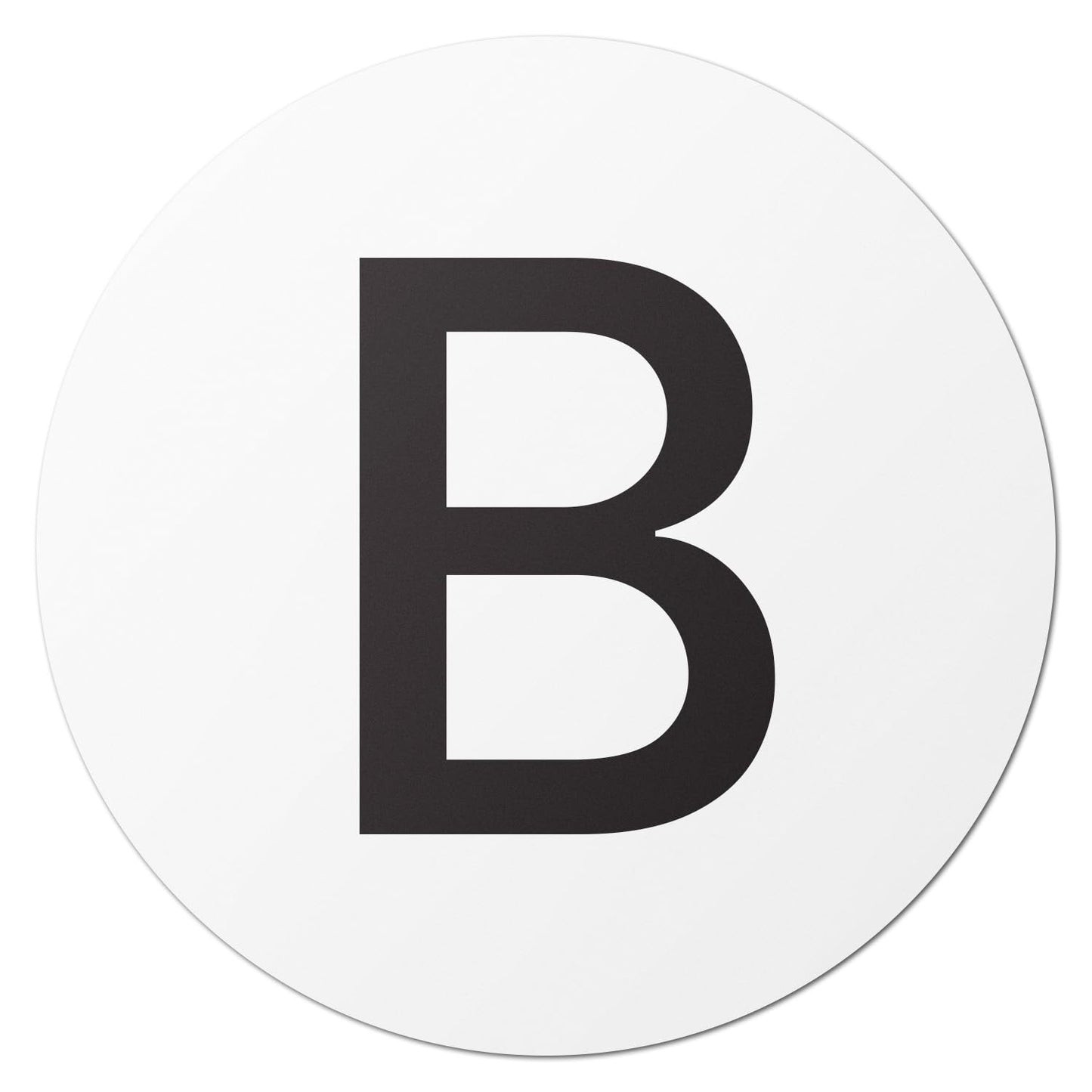 0.5 inch, Cirlce Dot Letter B Labels - Capital B Stickers for Inventory Control, Quality Control, Warehousing, Scrapbooking (300 Labels, White & Black) 300 Labels