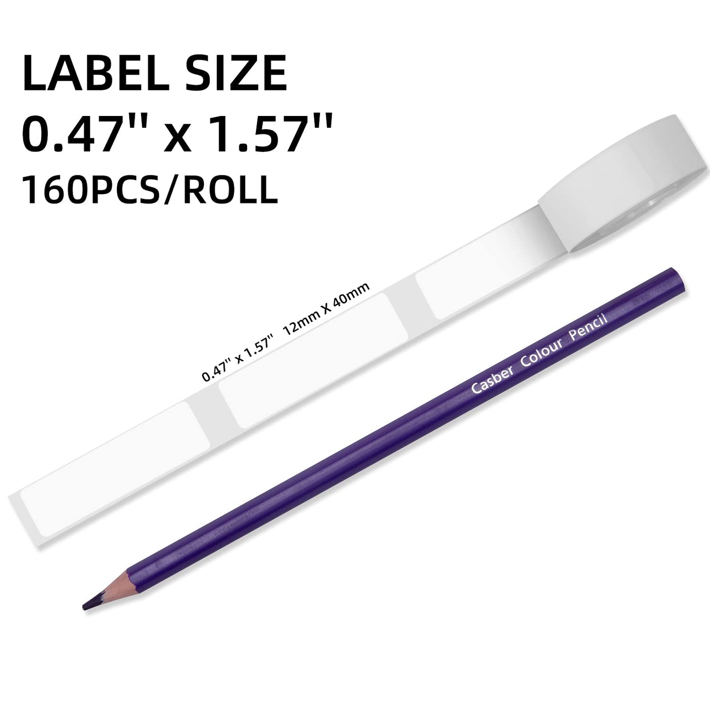 Phomemo D30 Label Paper, 0.47'' x 1.57'' • (12mm X 40mm), 480 Labels, D30 Thermal Printing Paper Tape, Compatible for D30 Portable Bluetooth Label Maker 0.47"x 1.57"
