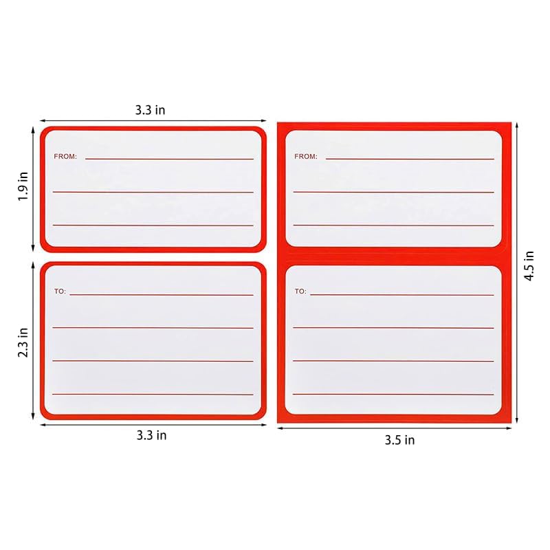 100 Self-Adhesive to/from Address Mailing Labels, Perfect for Boxes, Envelopes, and Shipping (4.5x3.5 Inch).