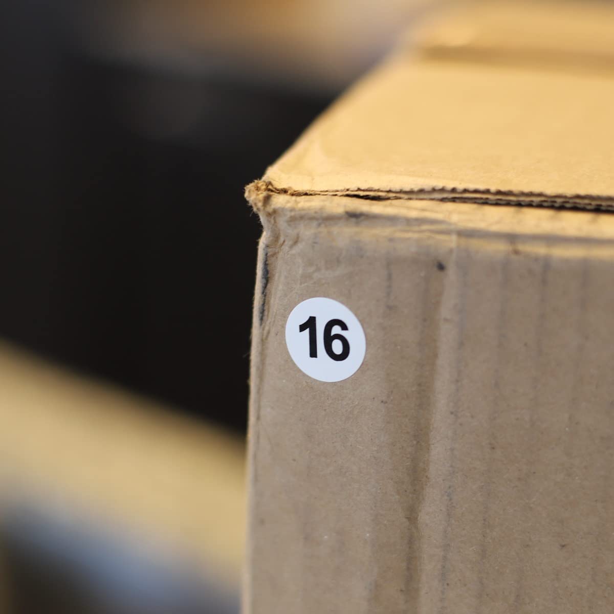 White with Black Number 16 Circle Dot Stickers, 3/4 Inch Round, 500 Labels on a Roll for Organization and Inventory - Semi-Gloss Finish - Made in The USA #16