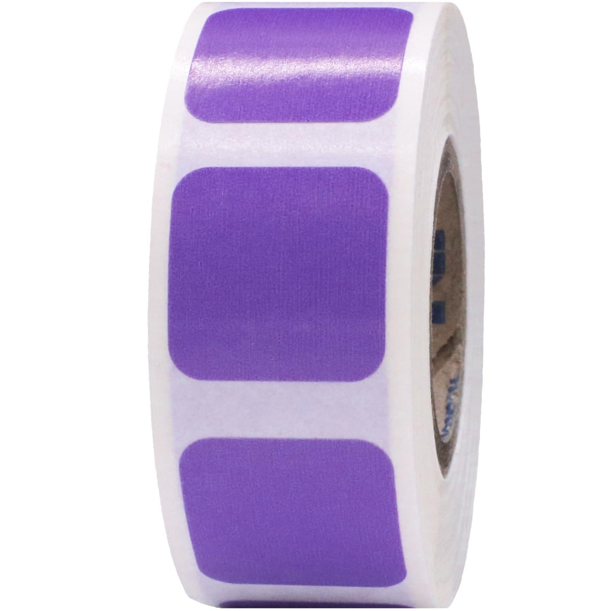 Purple Square Color Coding Labels - 3/4" Inch Vibrant Square Dots, 500 Total Adhesive Stickers on a Roll for Inventory and Organization - Made in The USA Purple