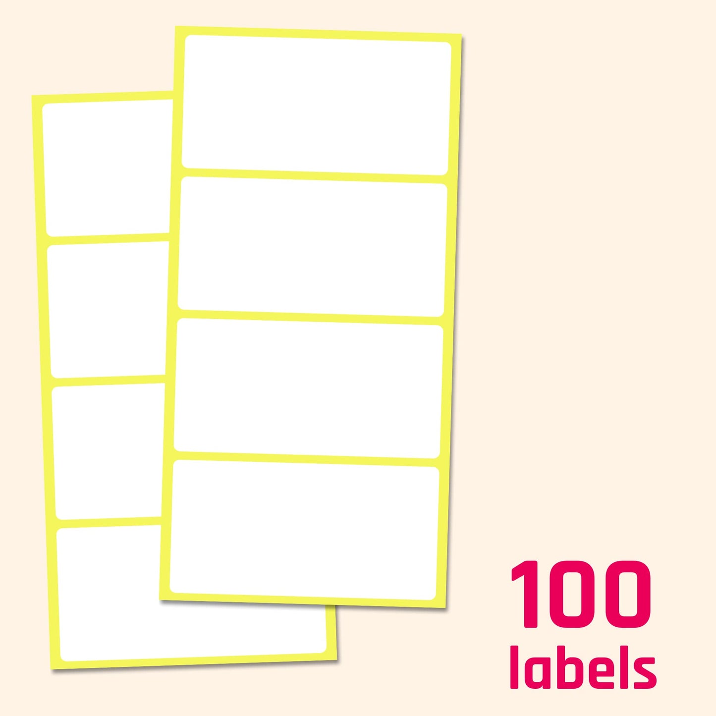 100 Pieces, 3" x 1.5" - Labels Stickers for Storage Bins, Organizing, Moving Boxes - Matte White 100 Pieces