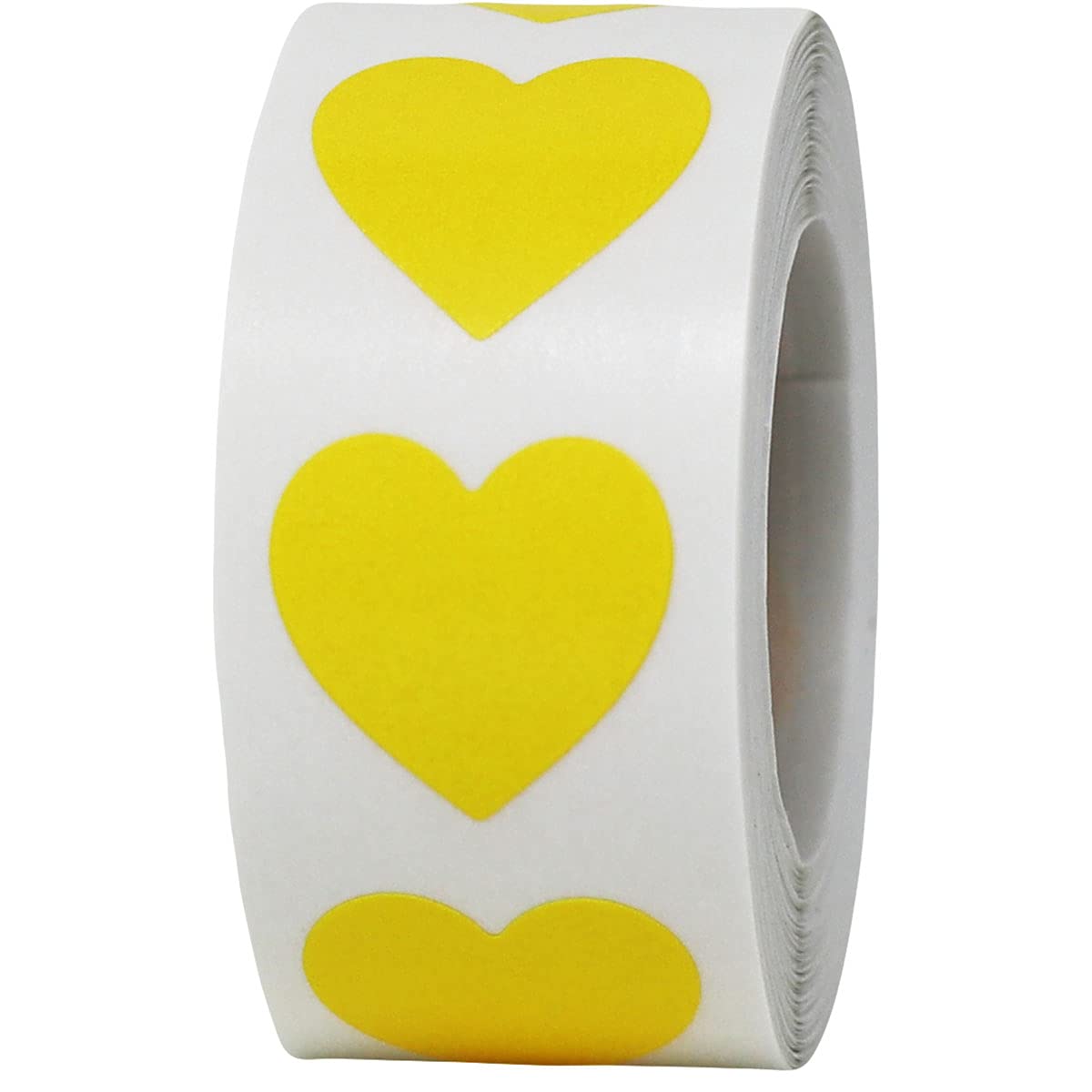 Yellow Heart Stickers Valentine's Day Crafting Scrapbooking 0.75 Inch 500 Adhesive Stickers Yellow