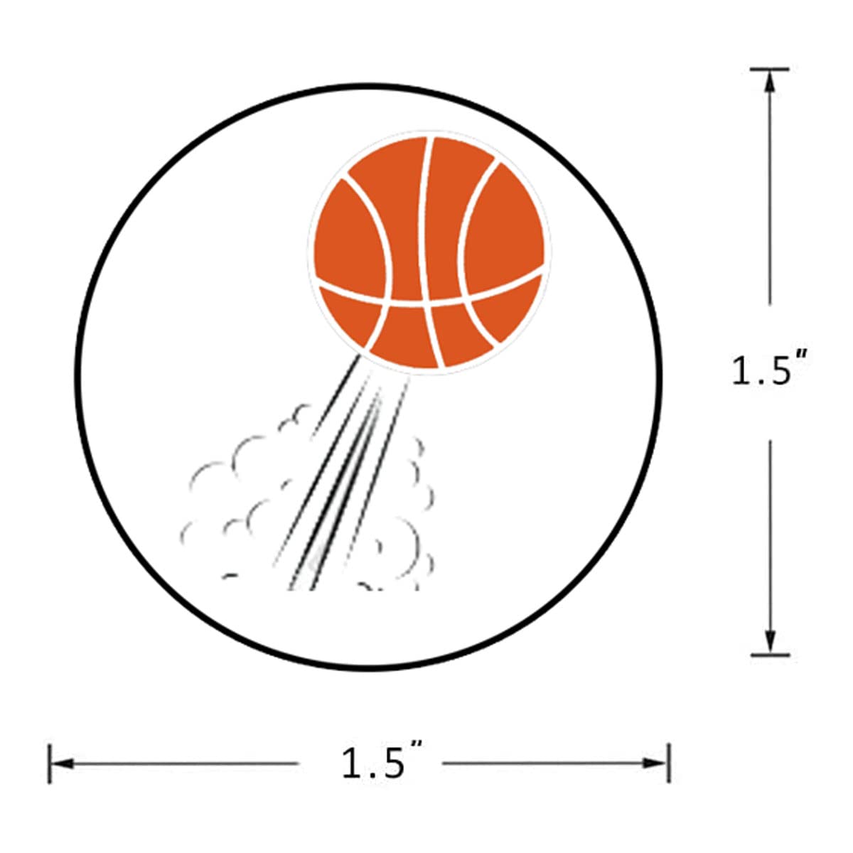 Basketball Labels Stickers, 1.5 inch Round Basketball Sport Party Supplies Decorations Bag Favors Stickers, Jar Containers Letter DIY Labels Decals (500Pcs)