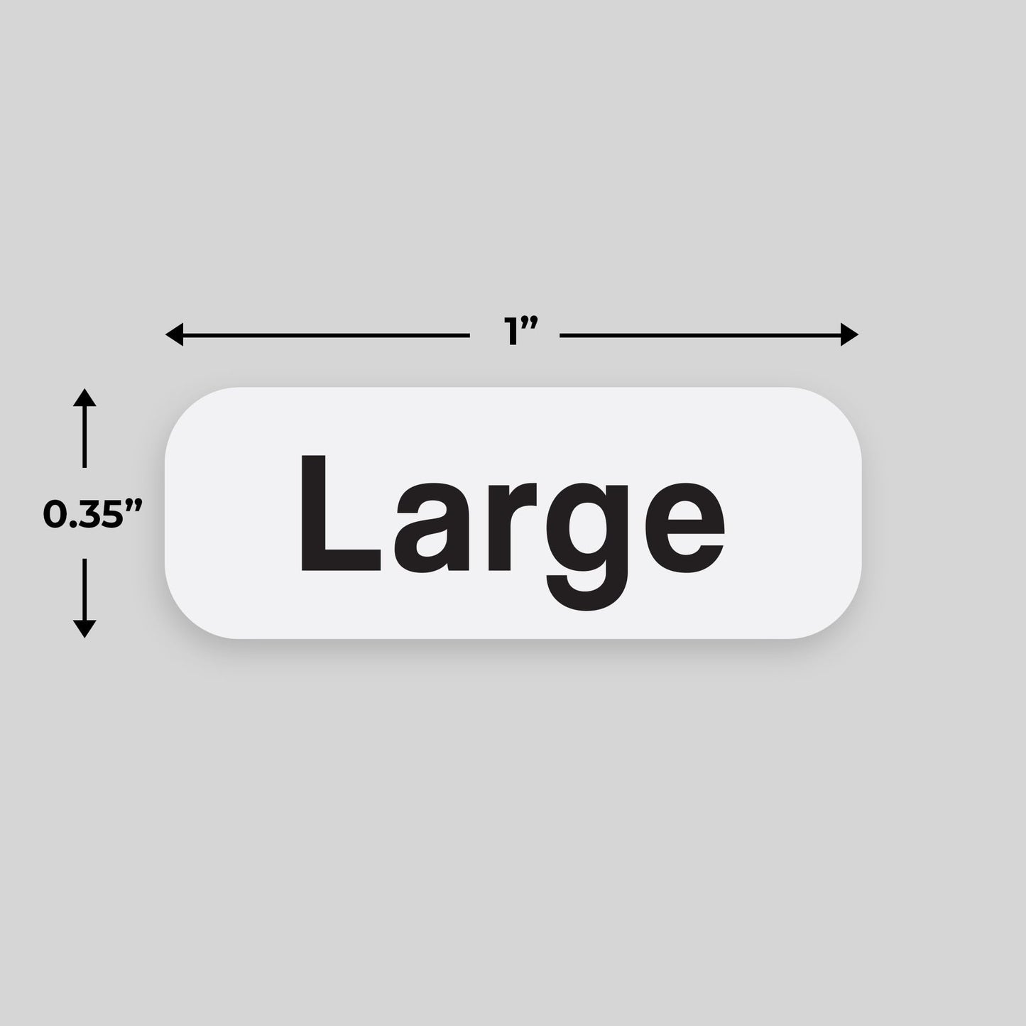2500pcs Large Clothing Size Labels, 1" x 0.35" Labels, Large, 2500 Labels/Roll, Clear Clothing Size Sticker Labels for Shirts, Pants, Accessories, Retail Clothing