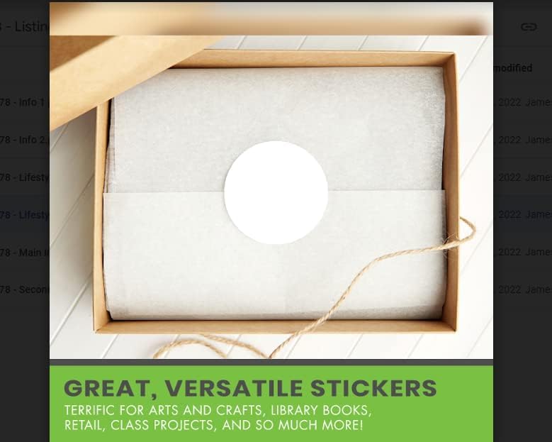 Royal Green Circle Label Roll 1.25 inch White Sticker Label 30mm - 1000 Pack