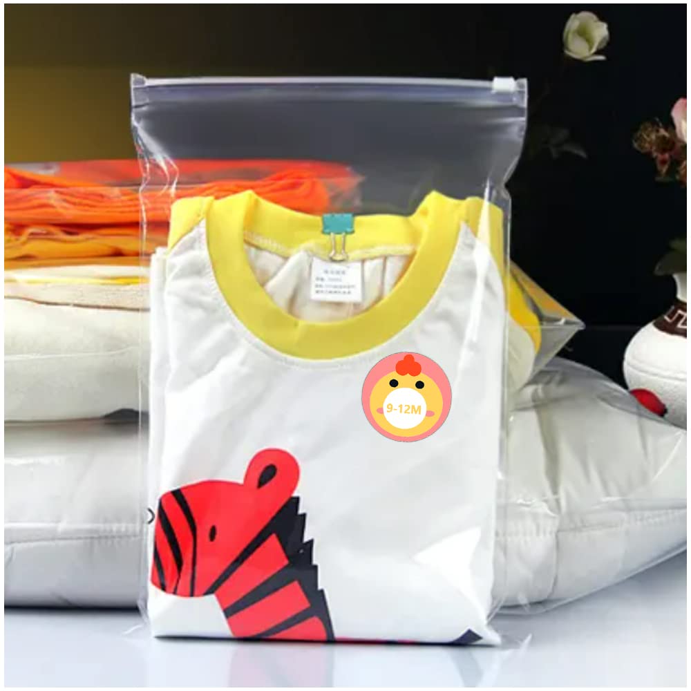 Baby Size Labels, 1 Inch 0 to 24 Month Self Adhesive Stickers for Retail Store Clothing Apparel - 600 Pcs Per Pack