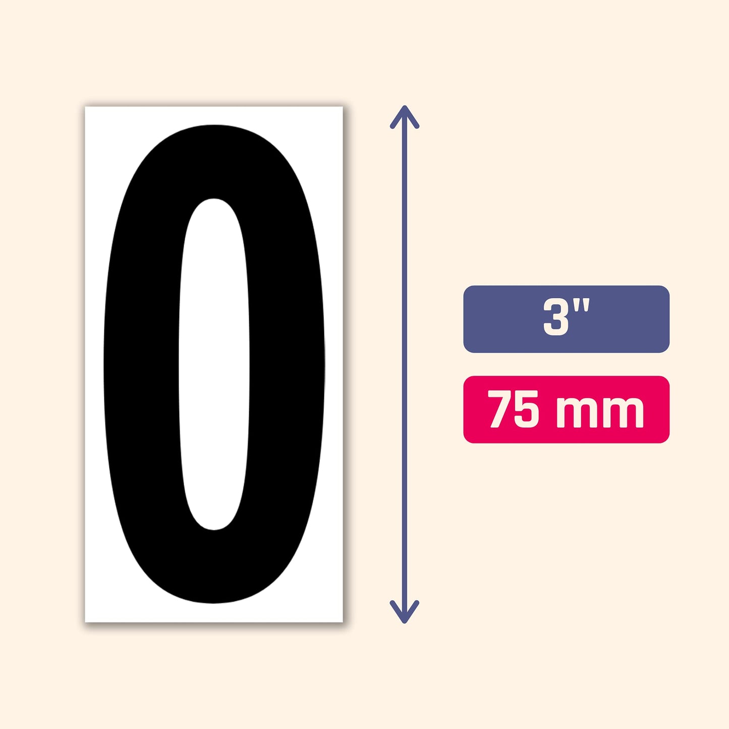 400 Pieces, 3" - Vinyl Number Stickers, Waterproof Stick on Numbers Labels - Black Numbers