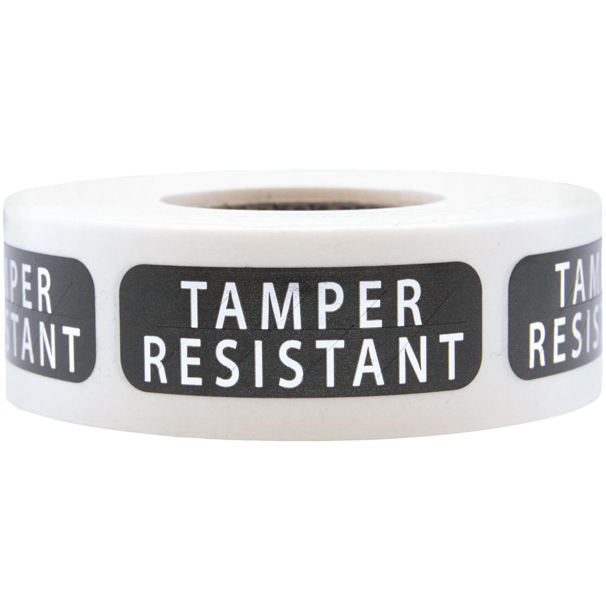 Tamper-Resistant Black Metallic Labels, 0.5" x 1.5" Adhesive Stickers, 500-Pack Black Metalized