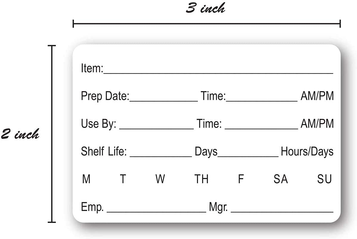 Restaurant Quality Shelf Life Labels / 500 Meal Prep Stickers/Use by Removable Labels / 2" x 3" Food Organization Sticker/Made in The USA Removable 2” x 3”