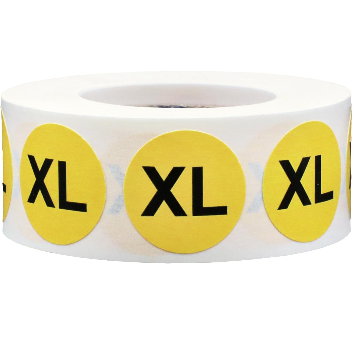 Yellow Circle Extra Large XL Clothing Size Stickers for Retail Apparel 0.75 Inch 500 Total Adhesive Labels