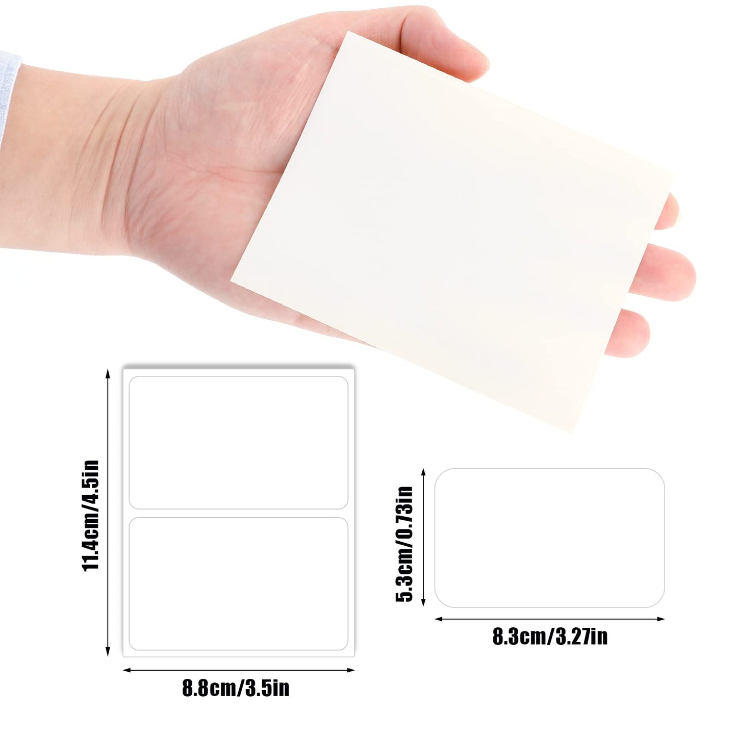 All-Purpose Labels - 50 White Matte Removable Rectangular Labels (11 x 9 cm) for School, Office and Home 4.5 x 3.5 Inch White