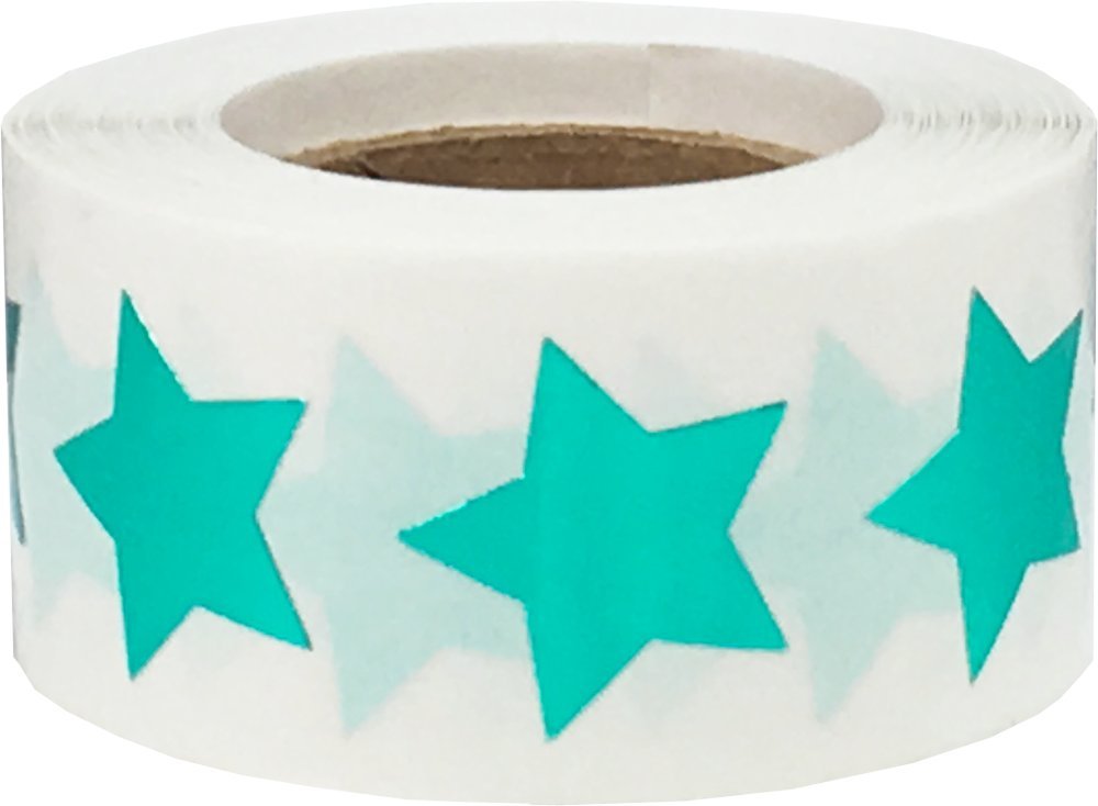 Metallic Green Star Shape Stickers 0.75 Inch 500 Adhesive Labels Metallic Green