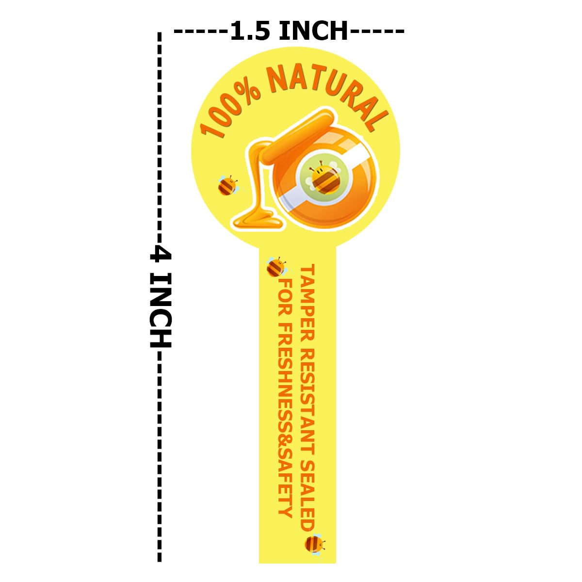 Tamper Evident Seals Labels for Honey Jars 1.5x4 Inch Tamper Proof Honey Stickers Safe Secure Tamper Evident Seals Stickers Bottle Lid Labels for Drink Food Freshness,500 Pcs