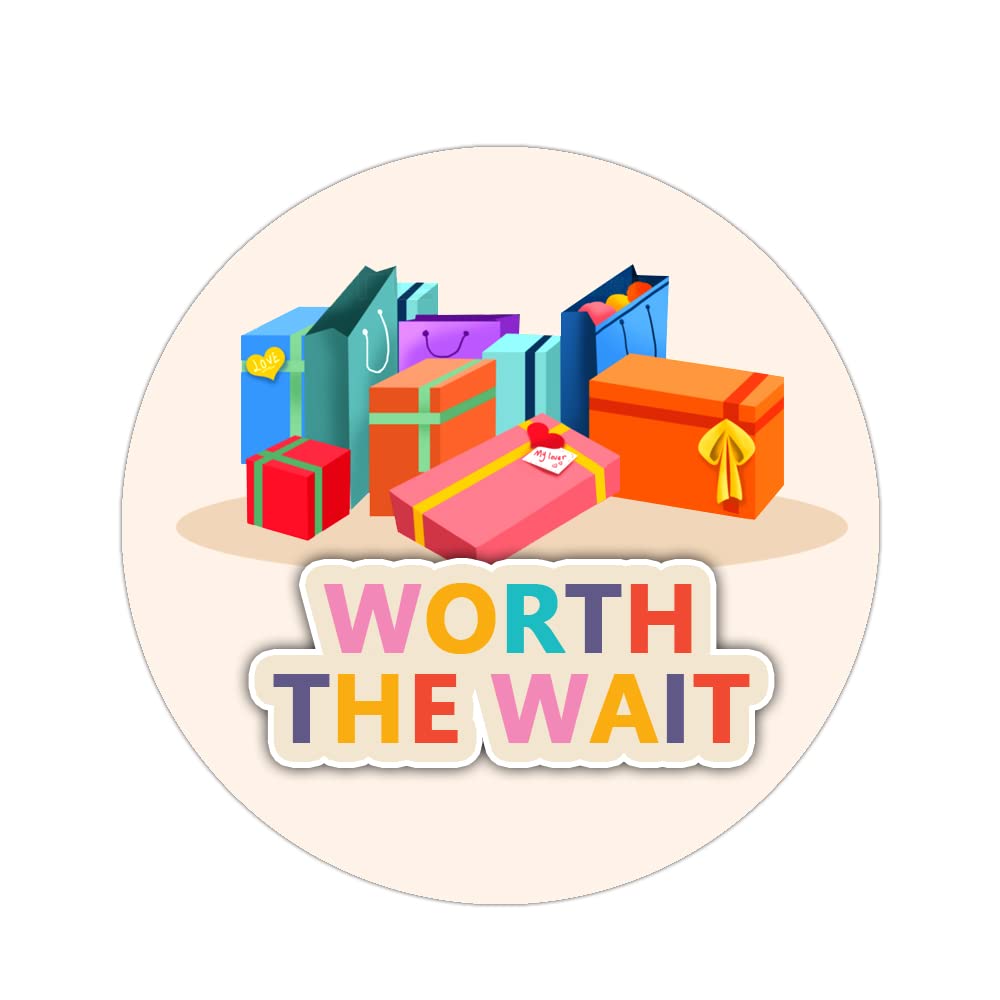 Worth The Wait Small Business Labels Happy Mail Sticker Customer Appreciation Stickers,2 Inch Thank You for Your Order Stickers for Online Retailers,500 Pcs