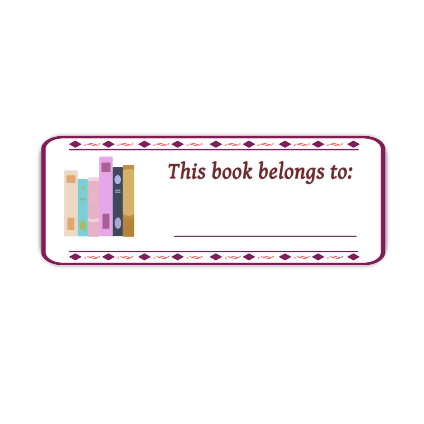 This Book Belongs to Stickers,1 x 2.5 Inch Book Plates Stickers for Book Name Stickers and Book Labels(300Pcs)