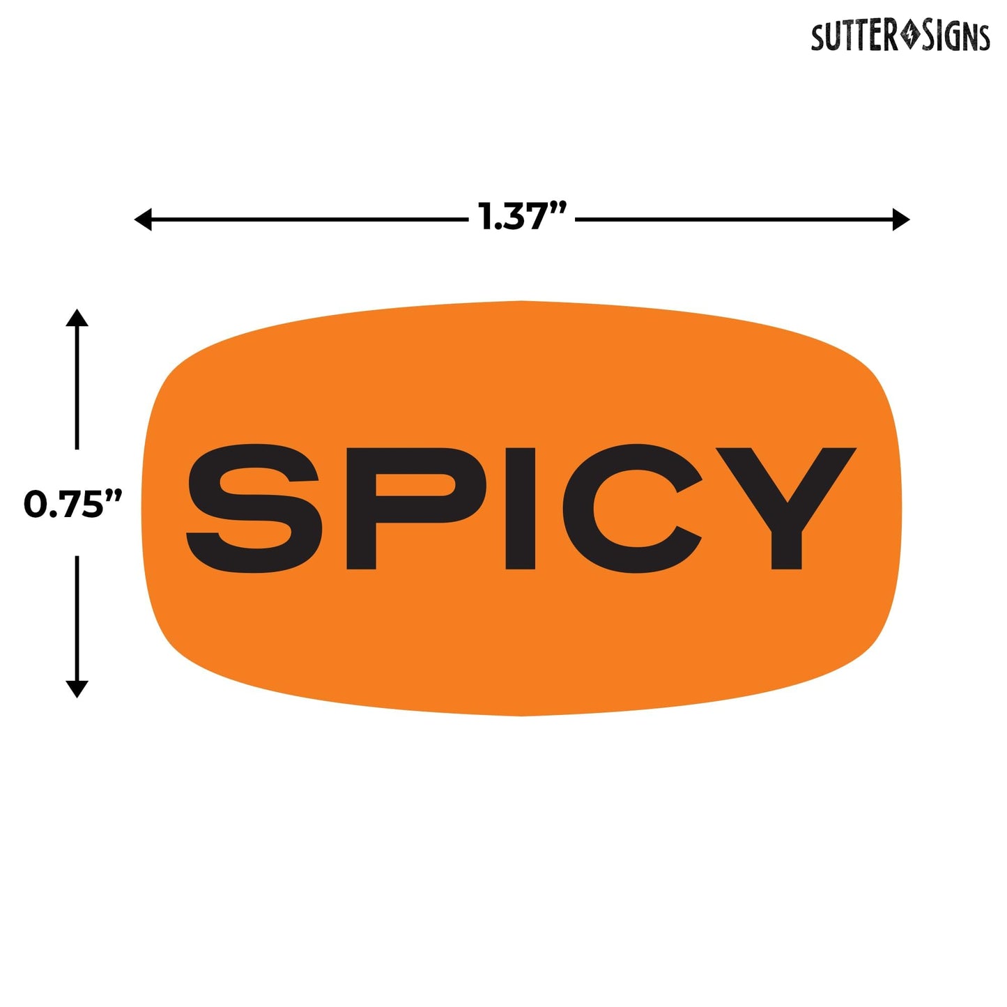500pcs Spicy Stickers Grocery Store Hot Food Labels 1 Roll by Sutter Signs
