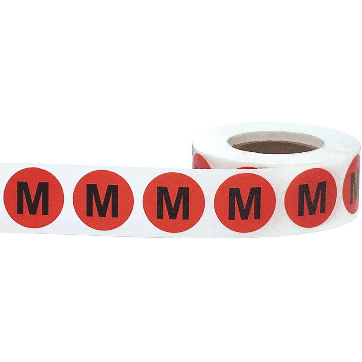 Red Circle Medium M Clothing Size Stickers for Retail Apparel 0.75 Inch 500 Total Adhesive Labels