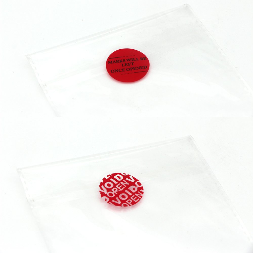 Solitary Walker 200Pcs Tamper Evident Security Void Stickers Diameter 1 inch Round Red Complete Transfer Tamper Proof Labels Safety Torn up Invalid Seals Tape