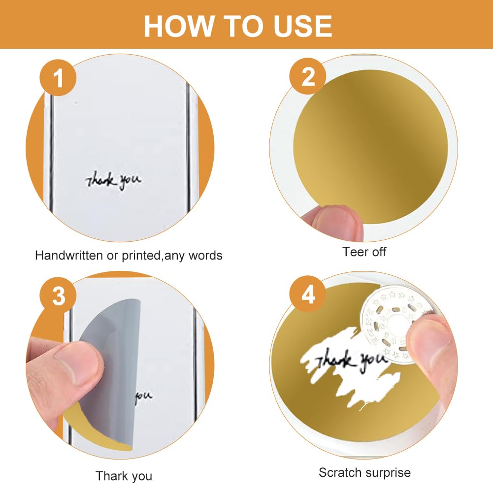 60pcs Scratch Off Stickers, 2 inch Round Self-Adhesive Scratch Labels Stickers, Peel and Stick DIY Cards for Private Message, Raffle Card Reward Card Creating