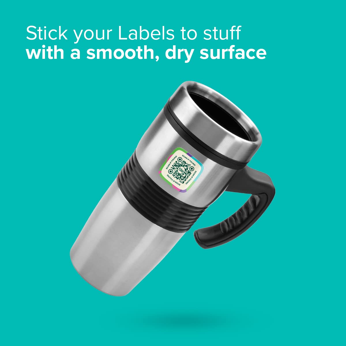 Tile Lost and Found Labels | QR Scannable Labels for Laptops, Water Bottles, Pet Collars, Kids Toys, Headphones and More | Android and iOS Devices | Scratch Proof | Adhesive | 25 Labels