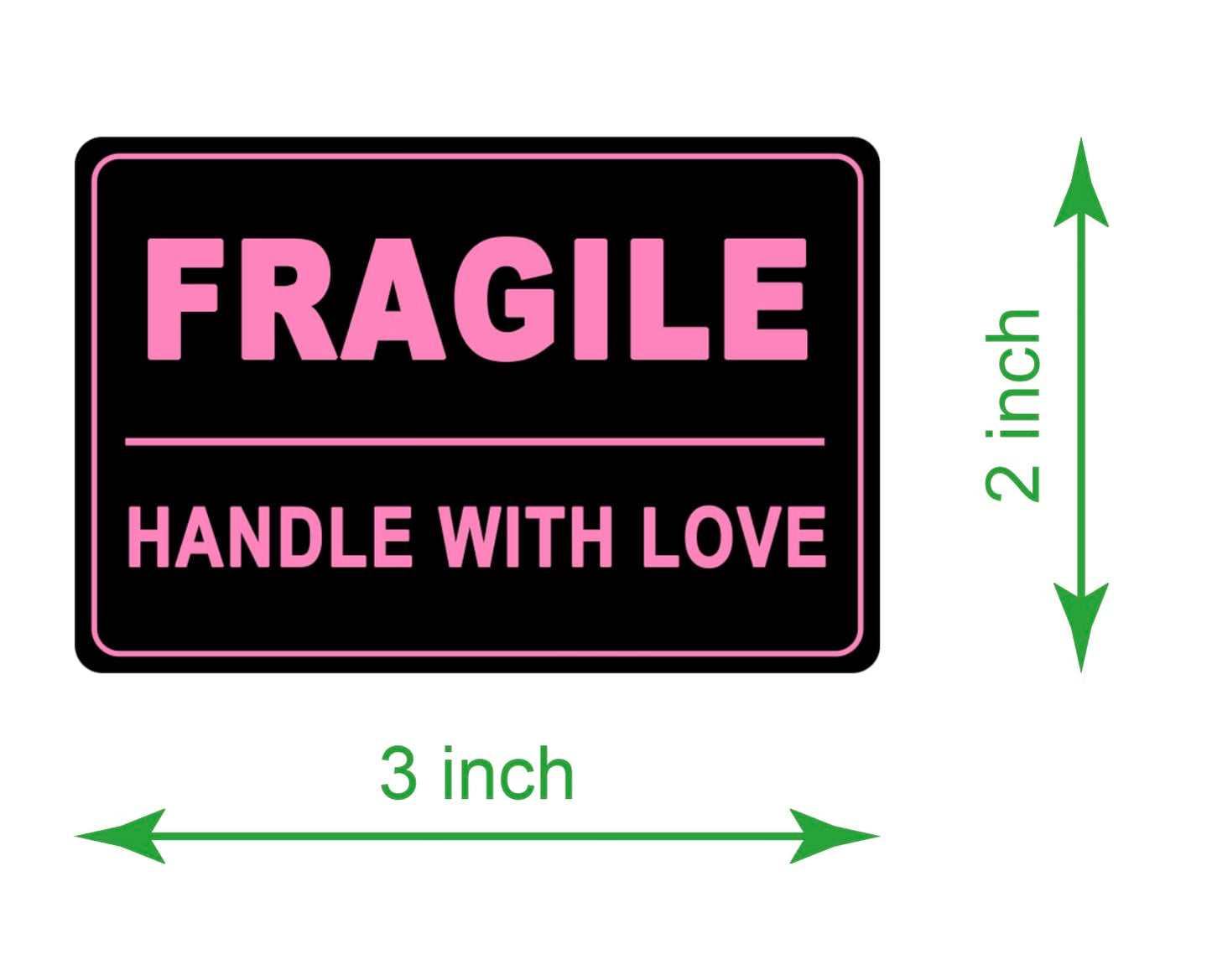 2"x3" 200 PCS Black Fragile Handle with Love Labels Stickers Shipping Mailing Cartons Envelops Adhesive Labels-Poskornwel