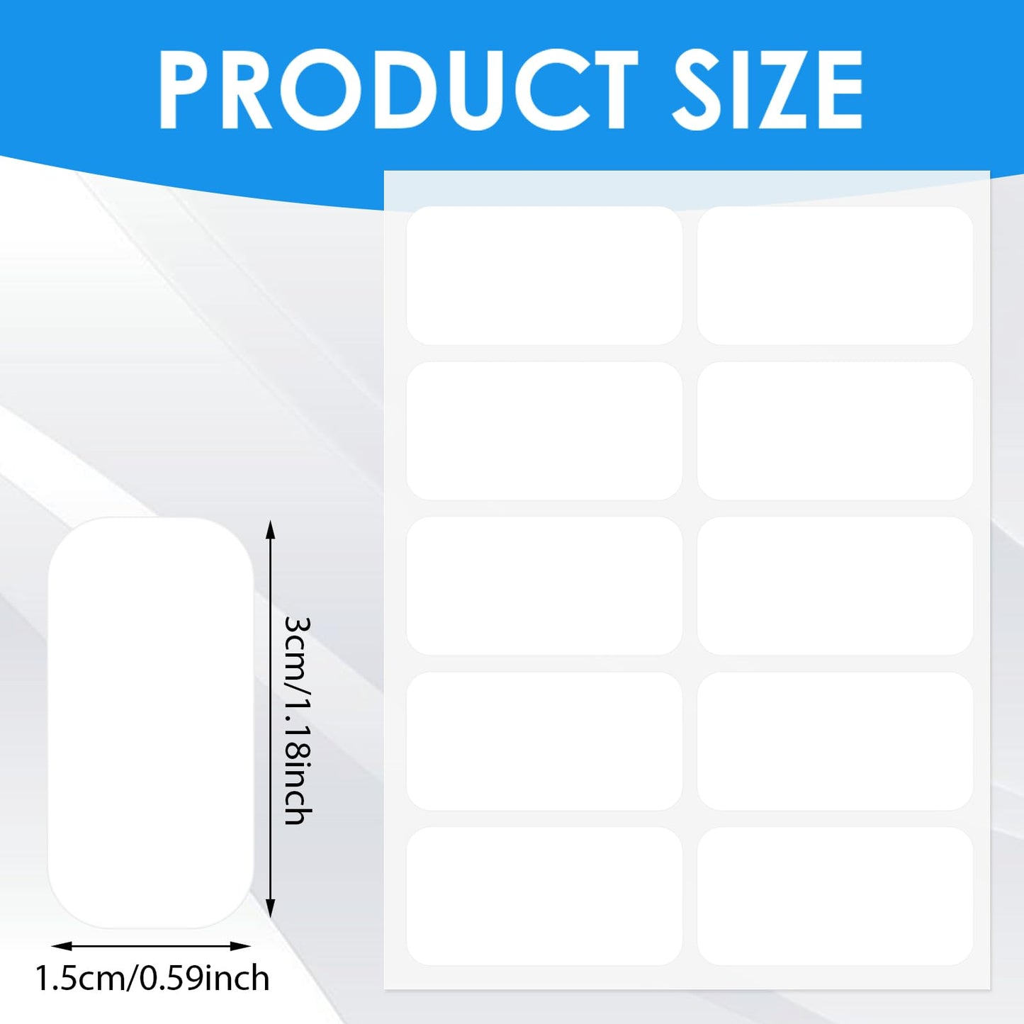 50 PCS Clothing Labels for Nursing Home,No-Iron Clothing Labels 1.18×0.59" Washable Labels for Clothing,White Name Tag Stickers