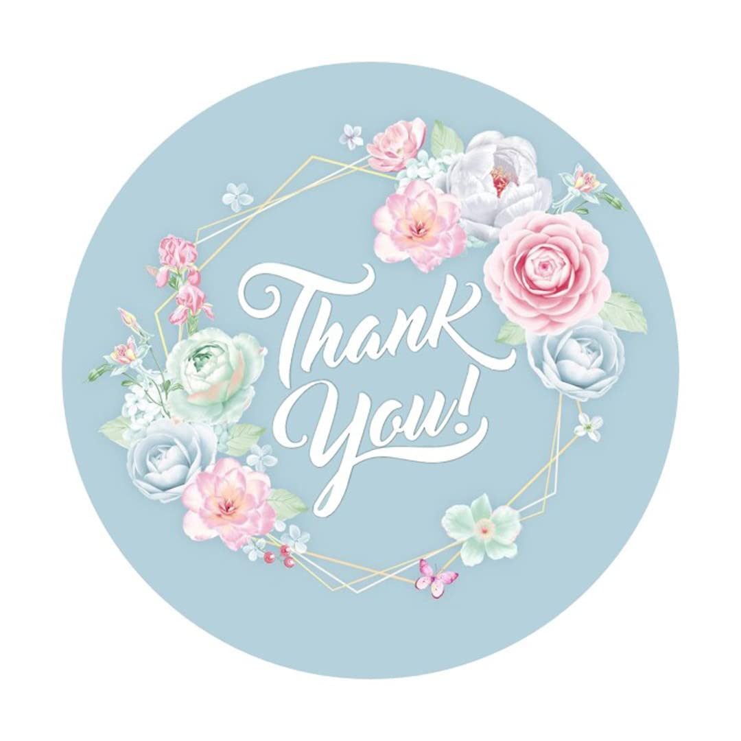 2" Round Thank You Label Stickers Decorative Sticker for Baby Shower Wedding Birthday Party Supplies - 50 Pack