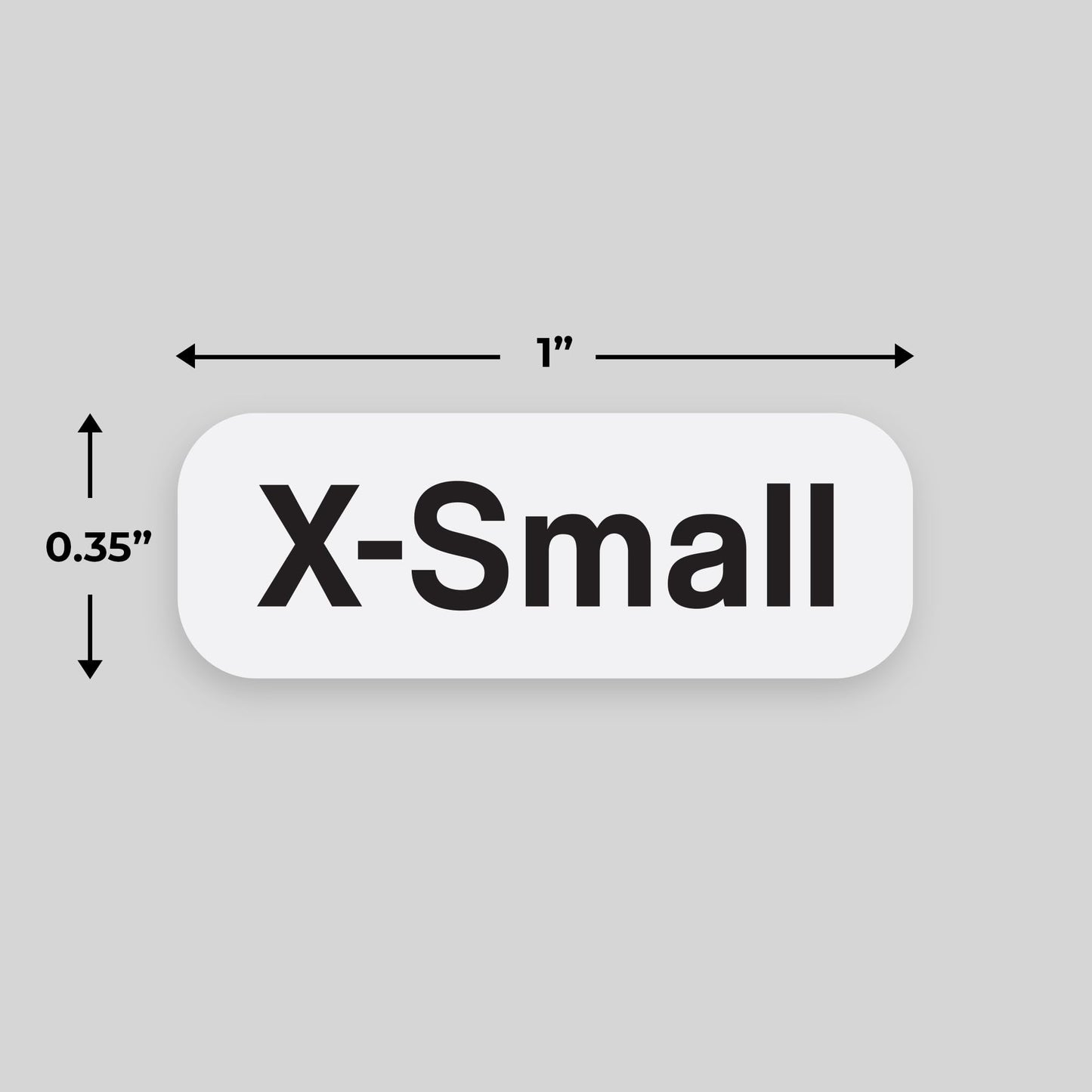 2500pcs XS Clothing Size Labels, 1" x 0.35" Labels, X-Small, 2500 Labels/Roll, Clear Clothing Size Sticker Labels for Shirts, Pants, Accessories, Retail Clothing