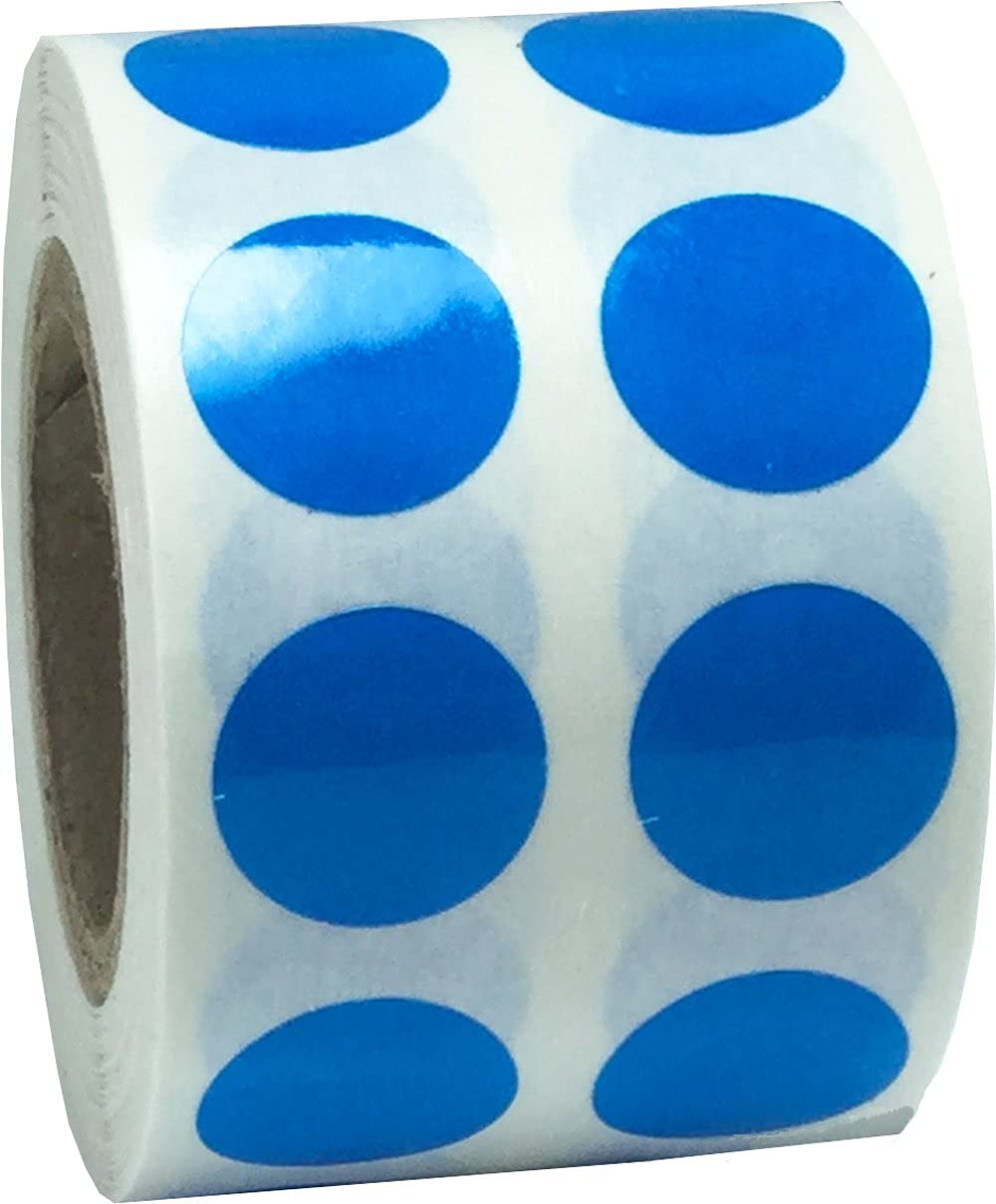 Blue 1/2" Inch Transparent Color Coding Labels, 1,000 Total Adhesive Stickers On A Roll, Ideal for Planners, Journals, Mailing Seals and Crafting Ideas Blue