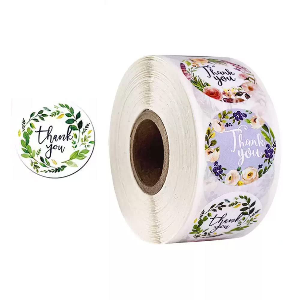 1.5 Inch Round Stickers Small Business Waterproof 500 PCS Thank You Labels for Retail, Boutiques, Products, Mailing, Packaging 1.0 INCH