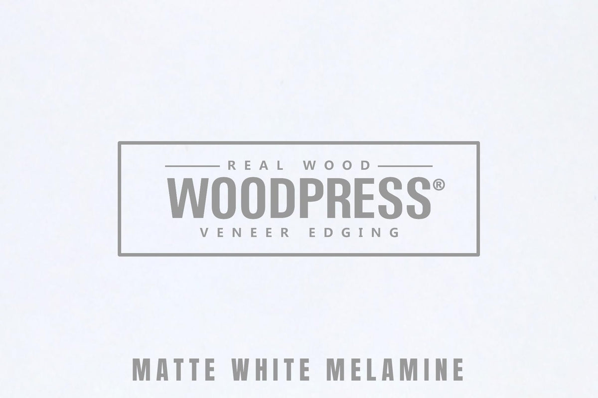 WoodPress® 2 inch Matt White Melamine Edge Banding, Pre-Glued Veneer Tape – 25 ft Roll - Iron-On for Easy DIY Application – Will Cover The Edge of a Standard 8' x 4' MDF Panel Width: 2"