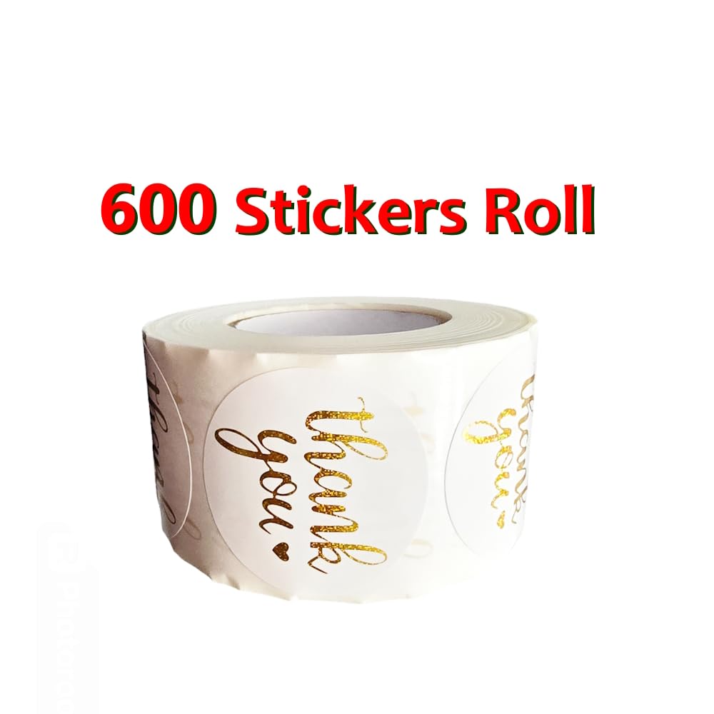 1.5 inch Thank You Sticker, 600 Pcs Roll. Sincere Gratitude Thank You Stickers Labels for Gift Wrapping, Invitations, Cards, Party Favors